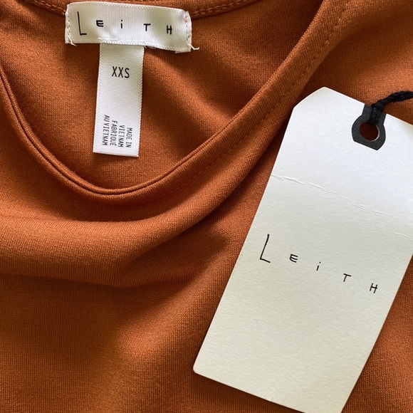 LeithScoop Neck Sleeveless Midi Dress Size XXS NWT Tan Adobe Color - Picture 7 of 12